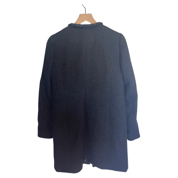 J Crew Lady Coat Black Tweed Wool Fringe Trim size 2 NWOT - Picture 6 of 10
